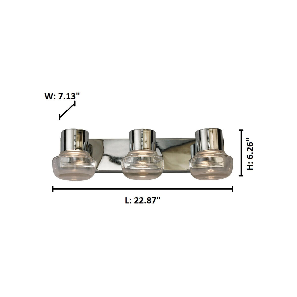 Belby LED 22.87 inch Chrome Bath Vanity Wall Light